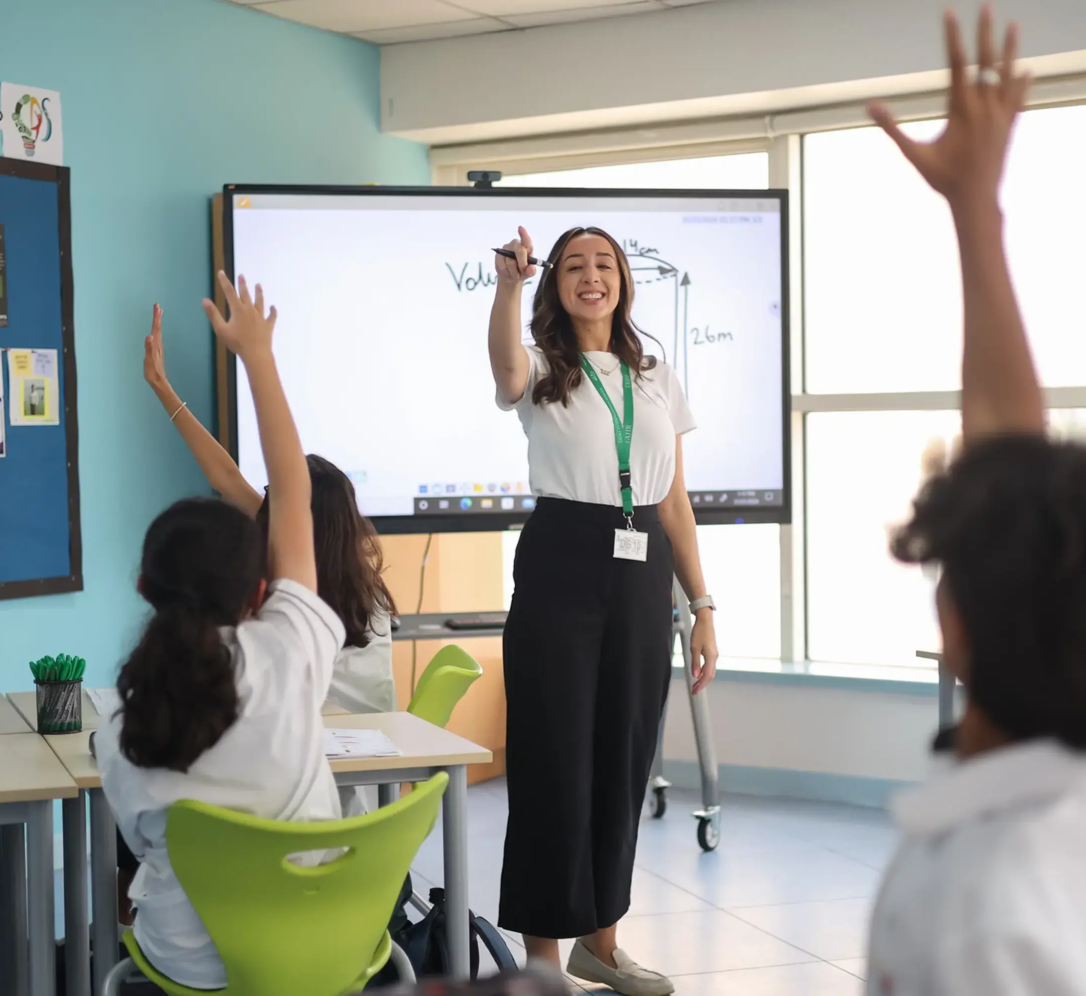 Teacher conducting class