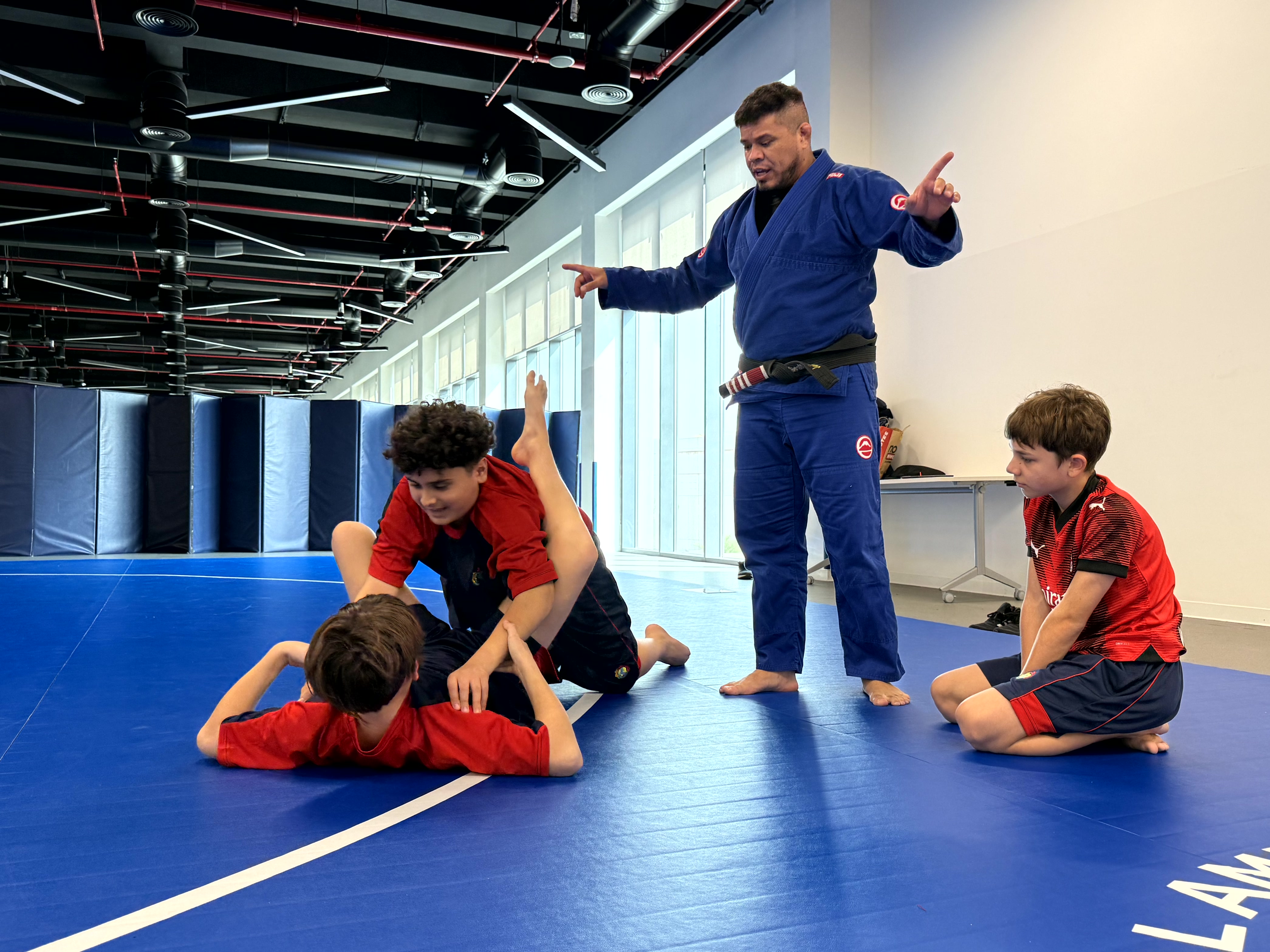 Students in judo class