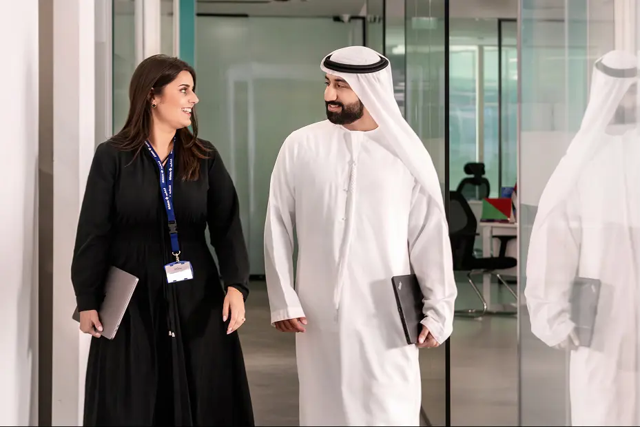 Al-Futtaim employees walking through office