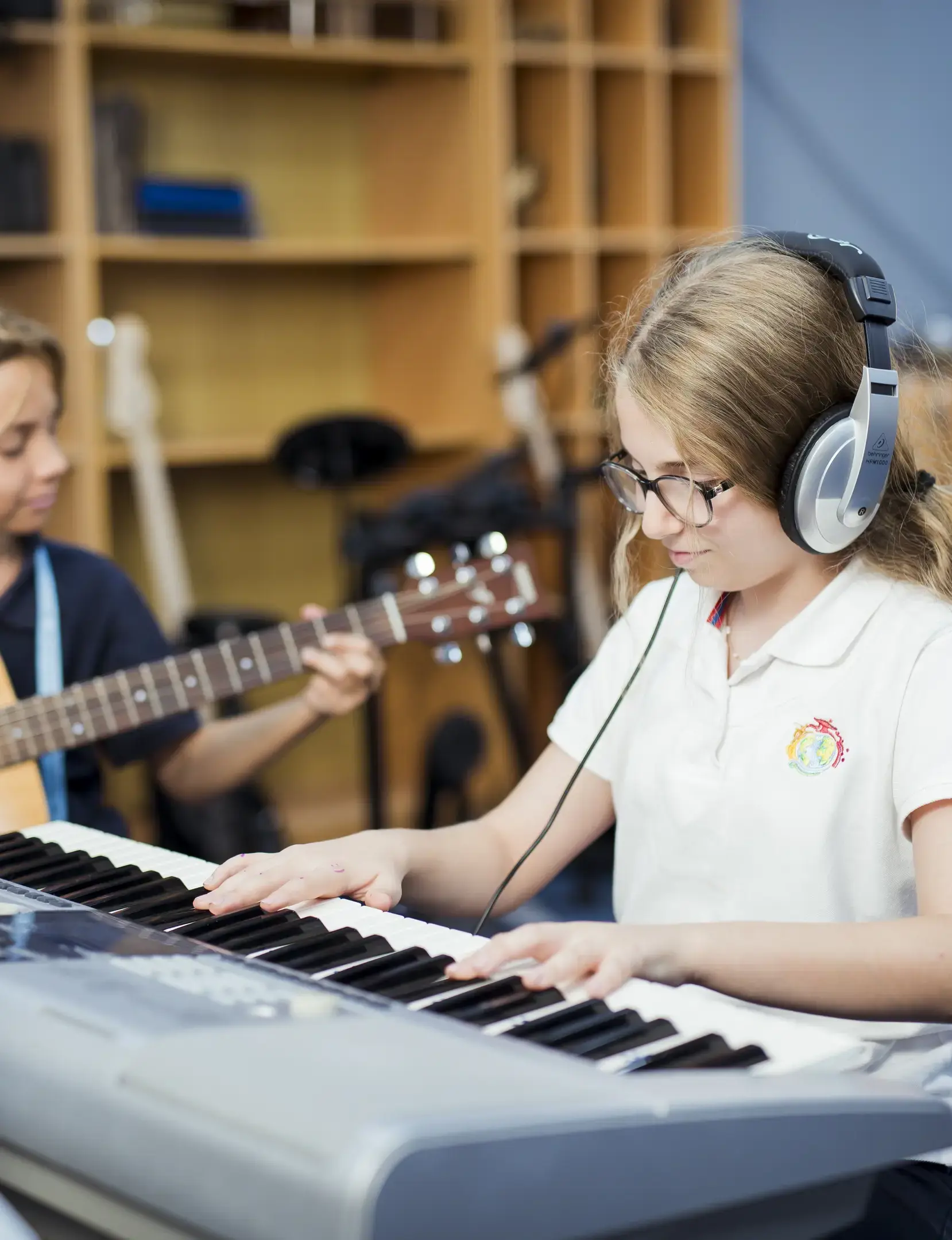 Students playing instruments